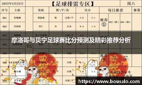摩洛哥与贝宁足球赛比分预测及精彩推荐分析